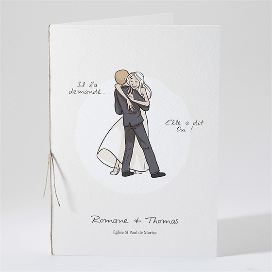 Livret de messe mariage mariés illustrés