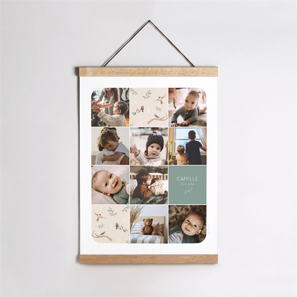 Affiche naissance Sur un arbre perché réf.N260111