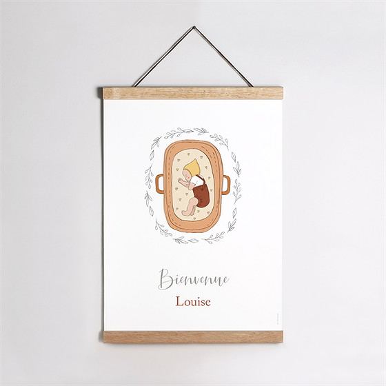 Affiche naissance petit couffin