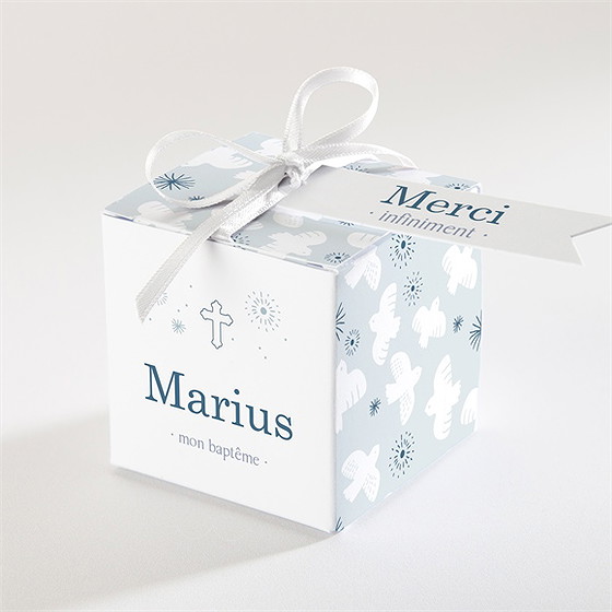 Boîte de dragées baptême horizons