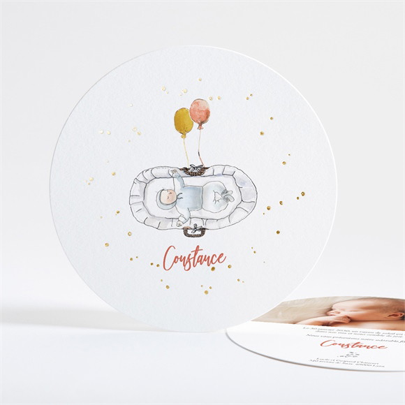 Faire-part naissance Tendre Aquarelle Dorure réf.N321226