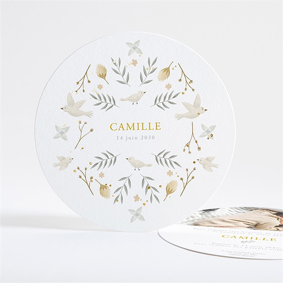 Faire-part naissance célébration dorure