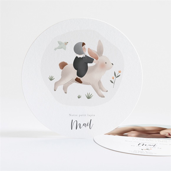 Faire-part naissance Petite Escapade ronde réf.N321228