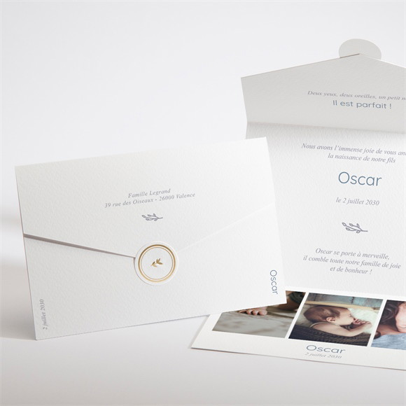 Faire-part naissance Elégante Symétrie enveloppe réf.N97165