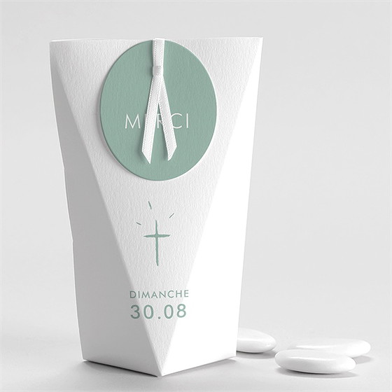 Boîte de dragées baptême jeu de mots étui