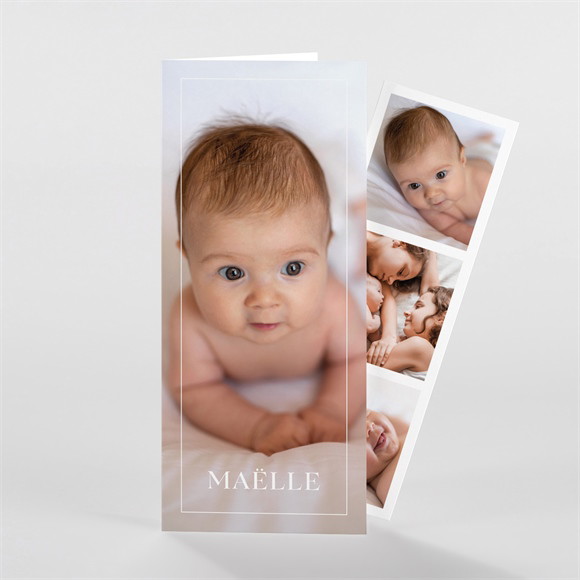 Faire-part naissance Simple incrustation Photomaton réf.N981137