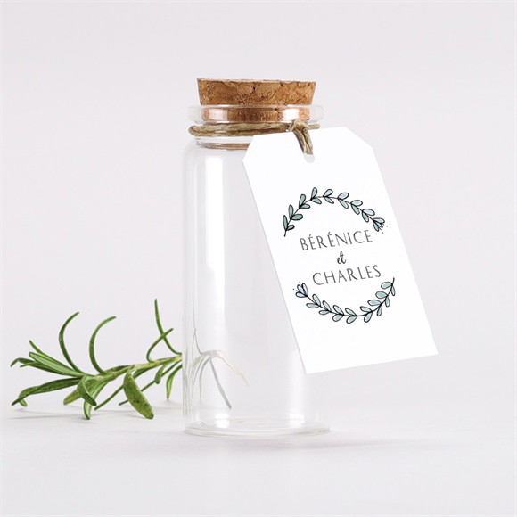 Mignonette mariage Avec programme étiquette réf.N291345