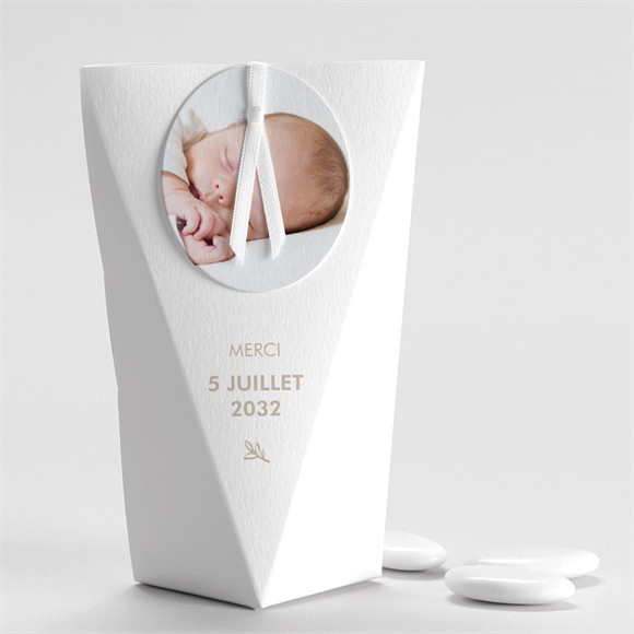 Boîte de dragées baptême Envolée minimaliste Étui réf.N520280