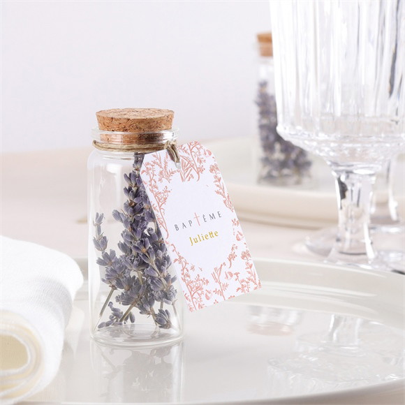 Mignonette baptême Motif gravure étiquette réf.N291353