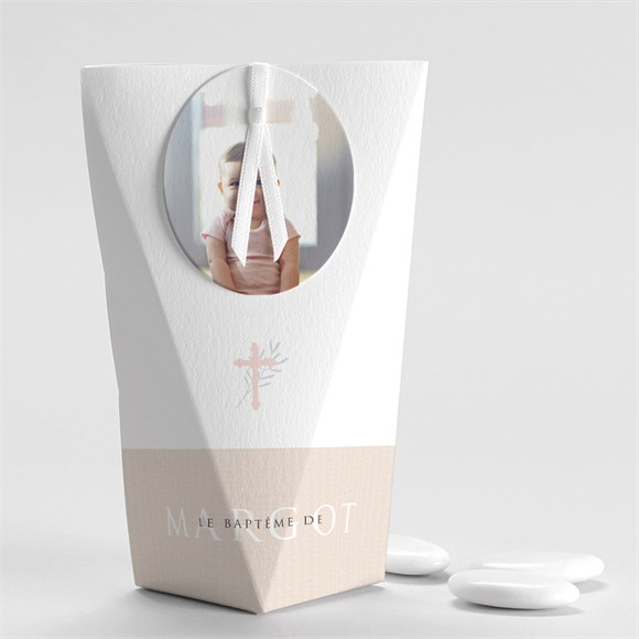 Boîte de dragées baptême Poésie minimaliste Étui réf.N520284