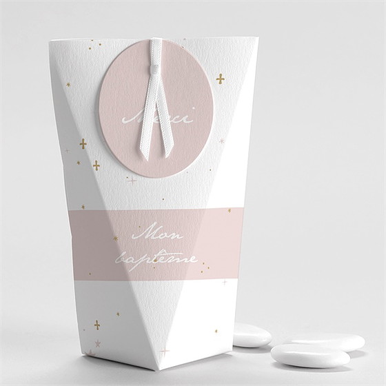 Boîte de dragées baptême simple design étui
