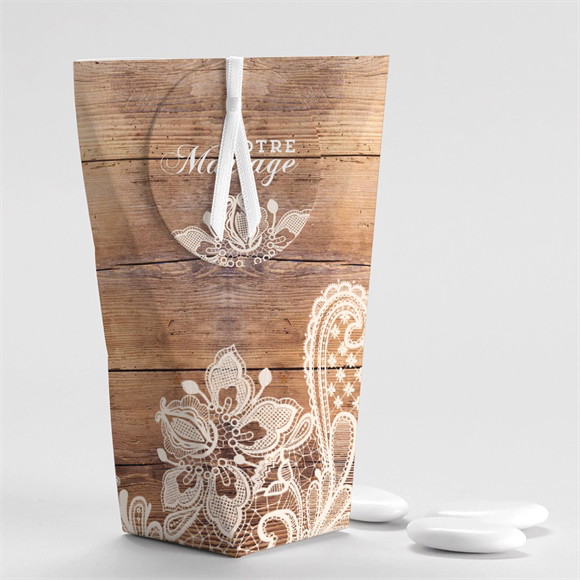 Boîte de dragées mariage Boisé étui réf.N520286