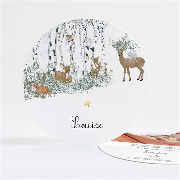 Faire-part naissance Ma petite Clairière dorure réf.N321231