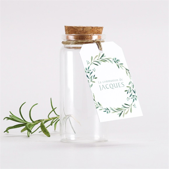 Mignonette communion Végétal et dorure étiquette réf.N291361