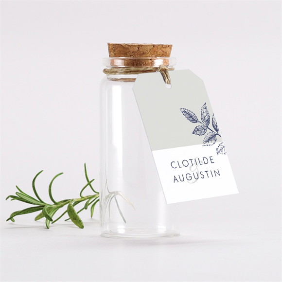 Mignonette mariage Esperluette étiquette réf.N291376