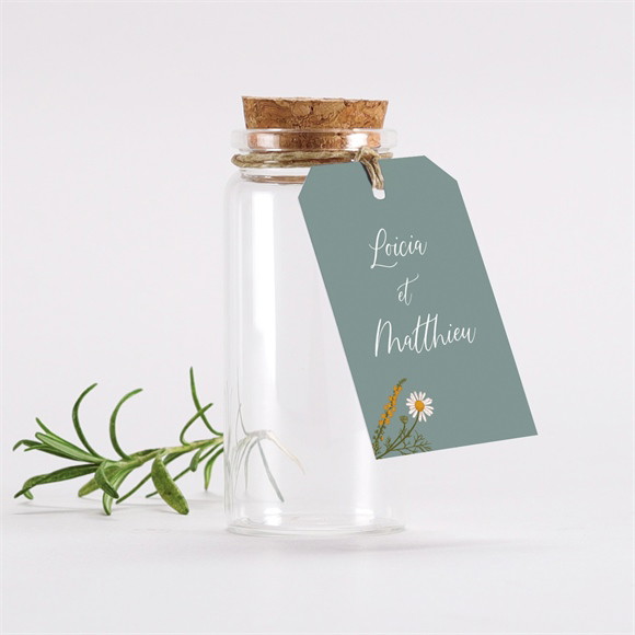 Mignonette mariage Gravure Champêtre étiquette réf.N291387