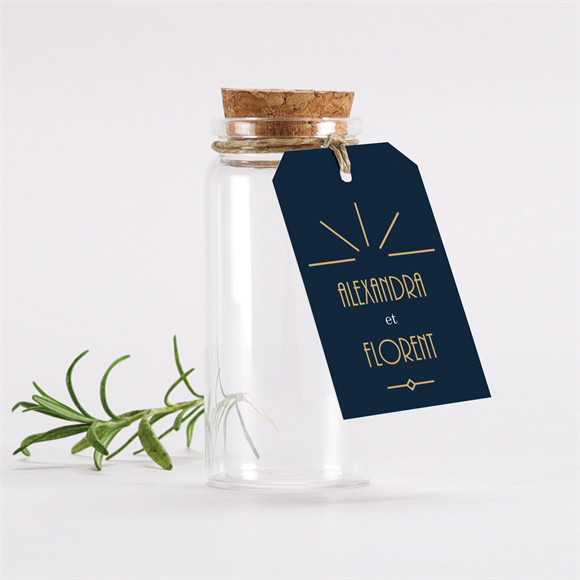 Mignonette mariage Art déco étiquette réf.N291388