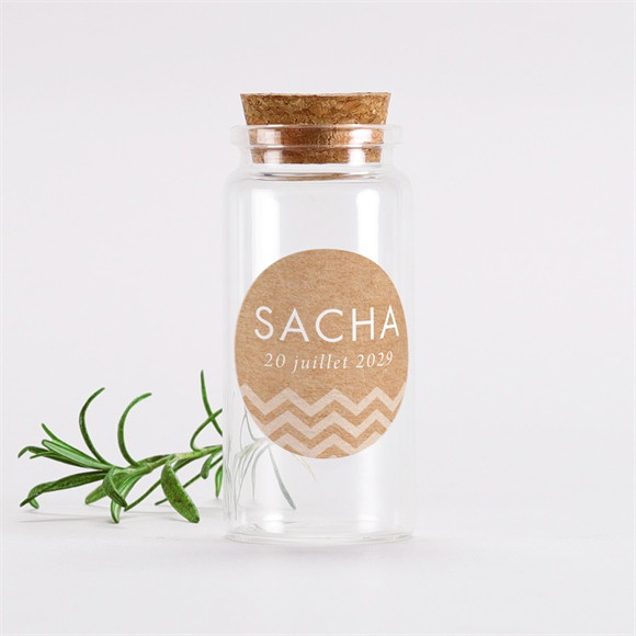 Mignonette baptême Farandole de kraft sticker réf.N3601389