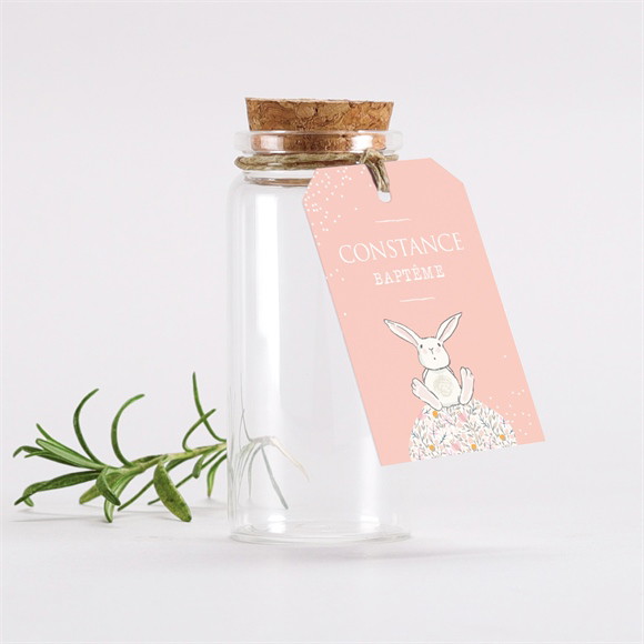 Mignonette baptême Petit Lapin Baptême étiquette réf.N291370
