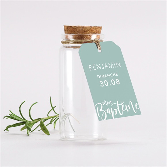 Mignonette baptême Jeu de mots étiquette réf.N291371