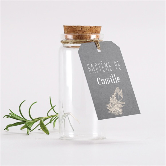 Mignonette baptême En Symboles étiquette réf.N291401