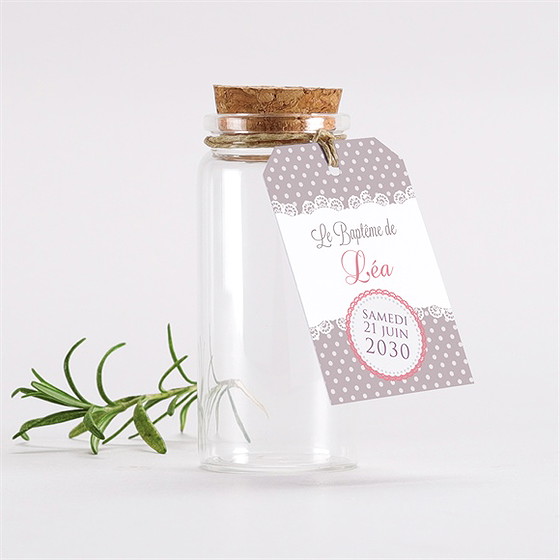 Mignonette baptême rondeur et douceur étiquette