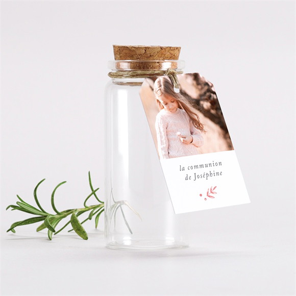 Mignonette communion Cuivré végétal étiquette réf.N291441