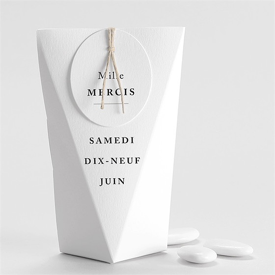 Boîte de dragées mariage date gravée étui