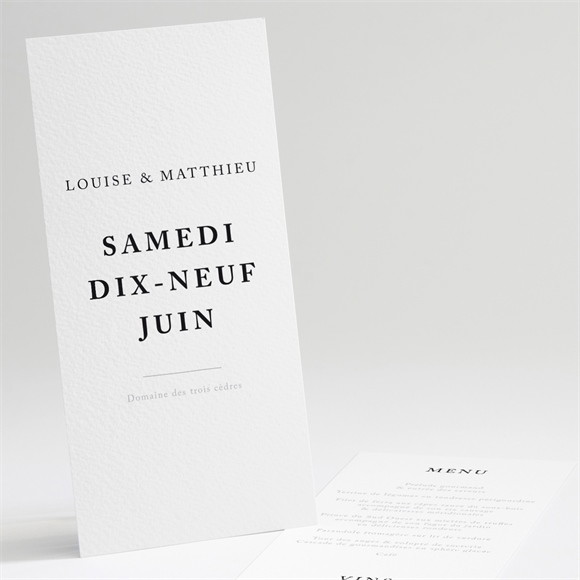 Menu mariage Date gravée réf.N221253