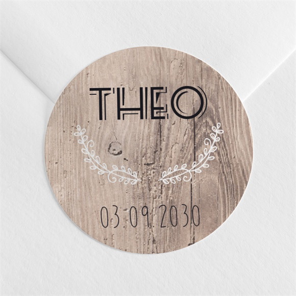 Sticker baptême Marque page kraft réf.N3601483