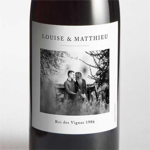 Etiquette de bouteille mariage Date gravée réf.N3001927