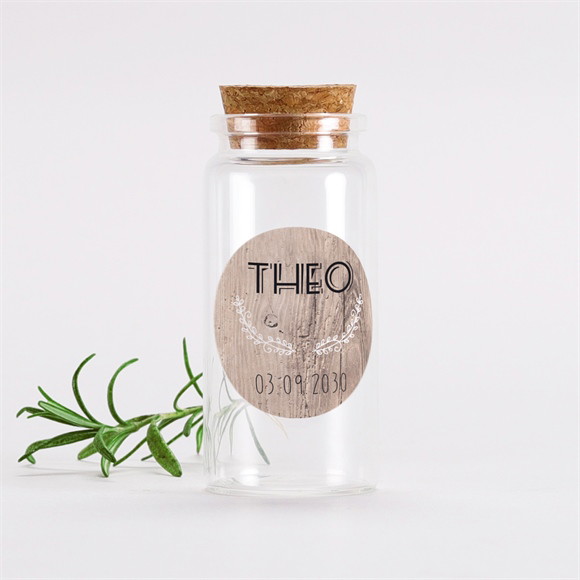 Mignonette baptême Marque page kraft sticker réf.N3601458