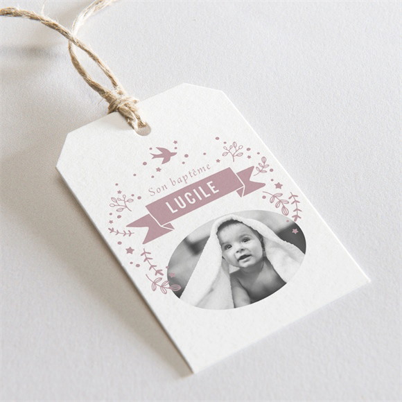 Etiquette baptême En beaux reliefs réf.N291448