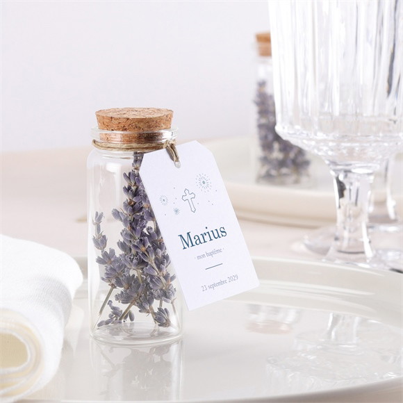 Mignonette baptême Horizons étiquette réf.N291436