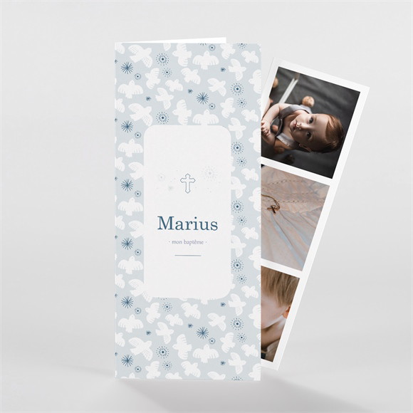 Faire-part de baptême Horizons photomaton réf.N981142