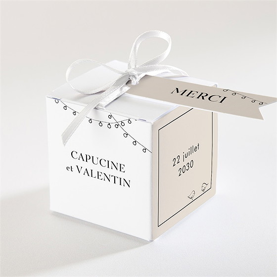 Boîte de dragées mariage vélo au vent !