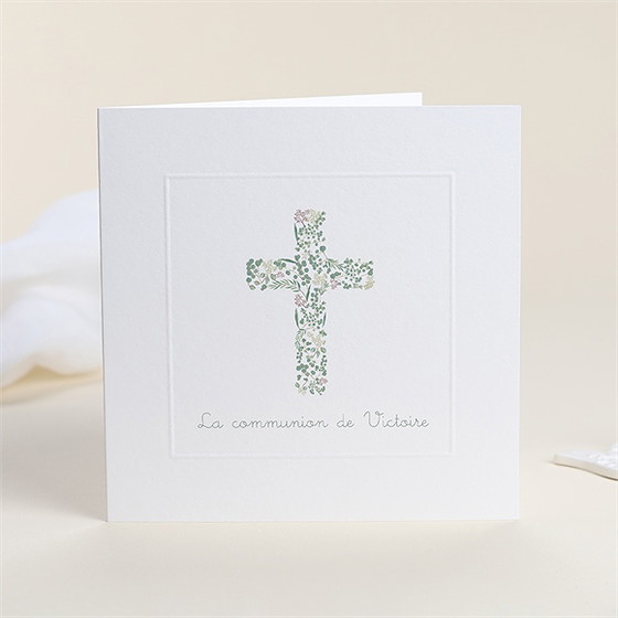 Faire-part communion printanier