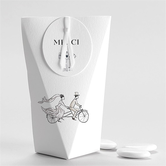 Boîte de dragées mariage au vent! étui