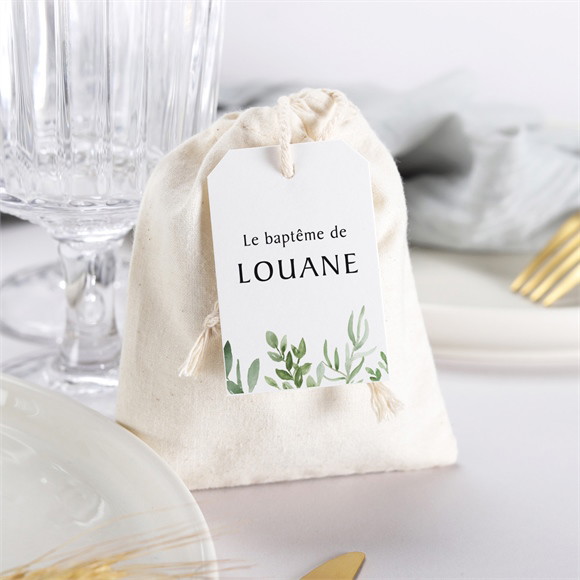 Pochon baptême Kraft végétal réf.N291492