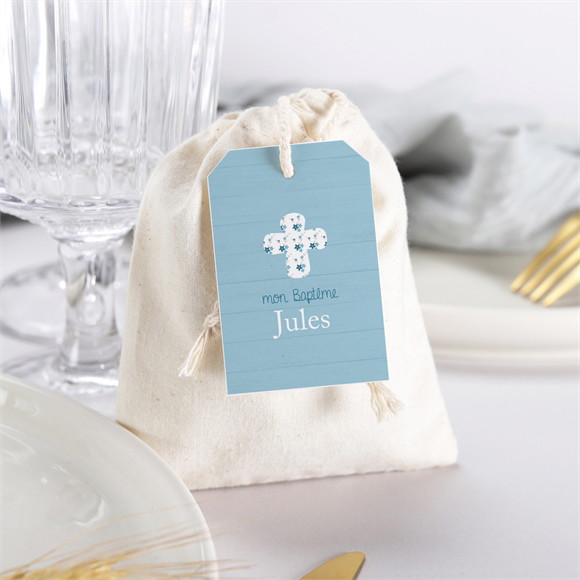 Pochon baptême Noeud et croix réf.N291508