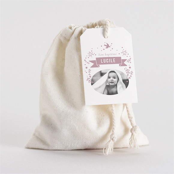 Pochon baptême En beaux reliefs réf.N291534