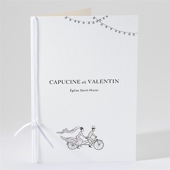Livret de messe mariage vélo au vent !