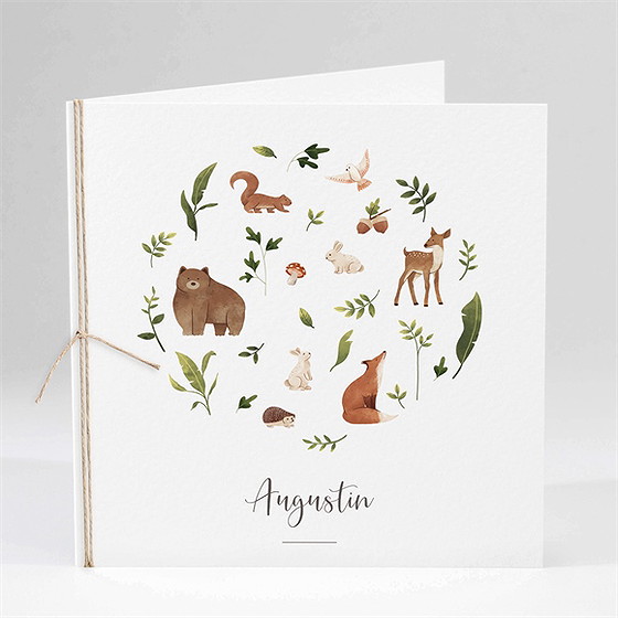 Faire-part naissance joyeux compères carré plié