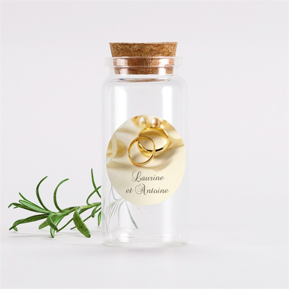 Mignonette mariage Alliances fond crème sticker réf.N3601500