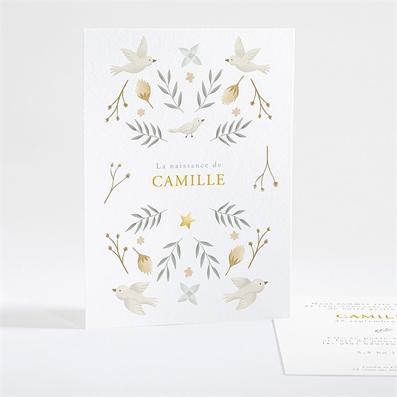 Faire-part naissance célébration dorure étoile