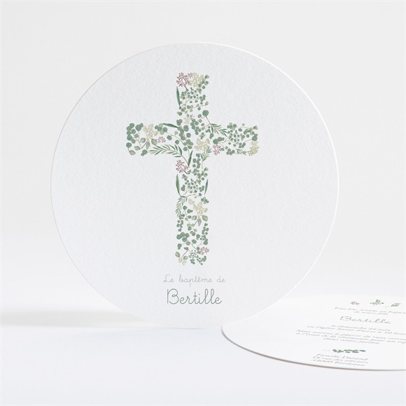 Faire-part de baptême Belle Journée rond réf.N321233