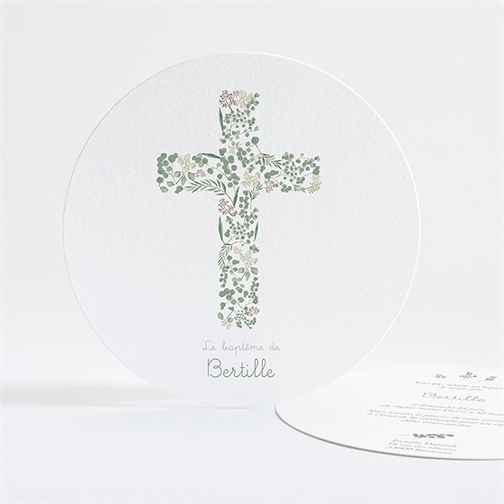 Faire-part de baptême belle journée rond