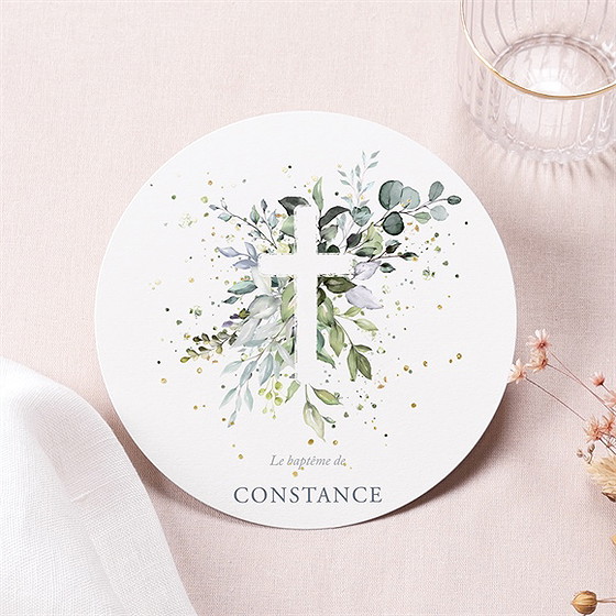 Faire-part de baptême en lumière dorure