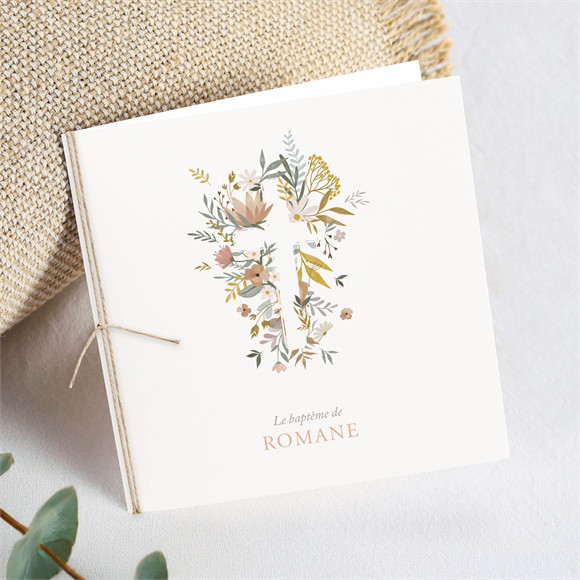 Faire-part de baptême Tout en Joie plié réf.N451418