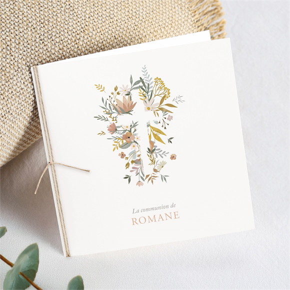 Faire-part communion Foi Fervente plié réf.N451419
